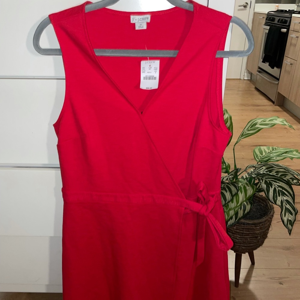 NWT J. Crew Red A-Line Wrap Dress